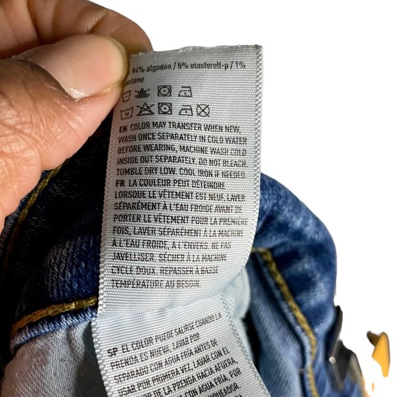 American Eagle Men's Medium Indigo Destroyed Slim Jeans - Picture 8 of 9